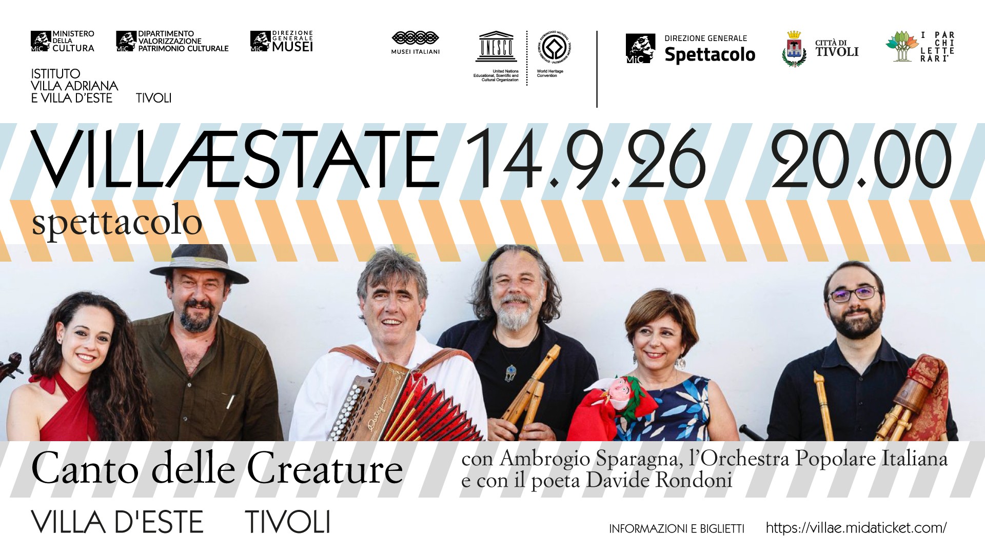 Il 14 settembre a Villa d’Este il “Canto delle Creature”, un omaggio a Francesco d’Assisi